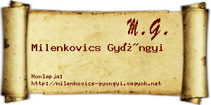 Milenkovics Gyöngyi névjegykártya