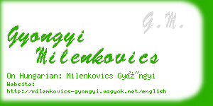 gyongyi milenkovics business card